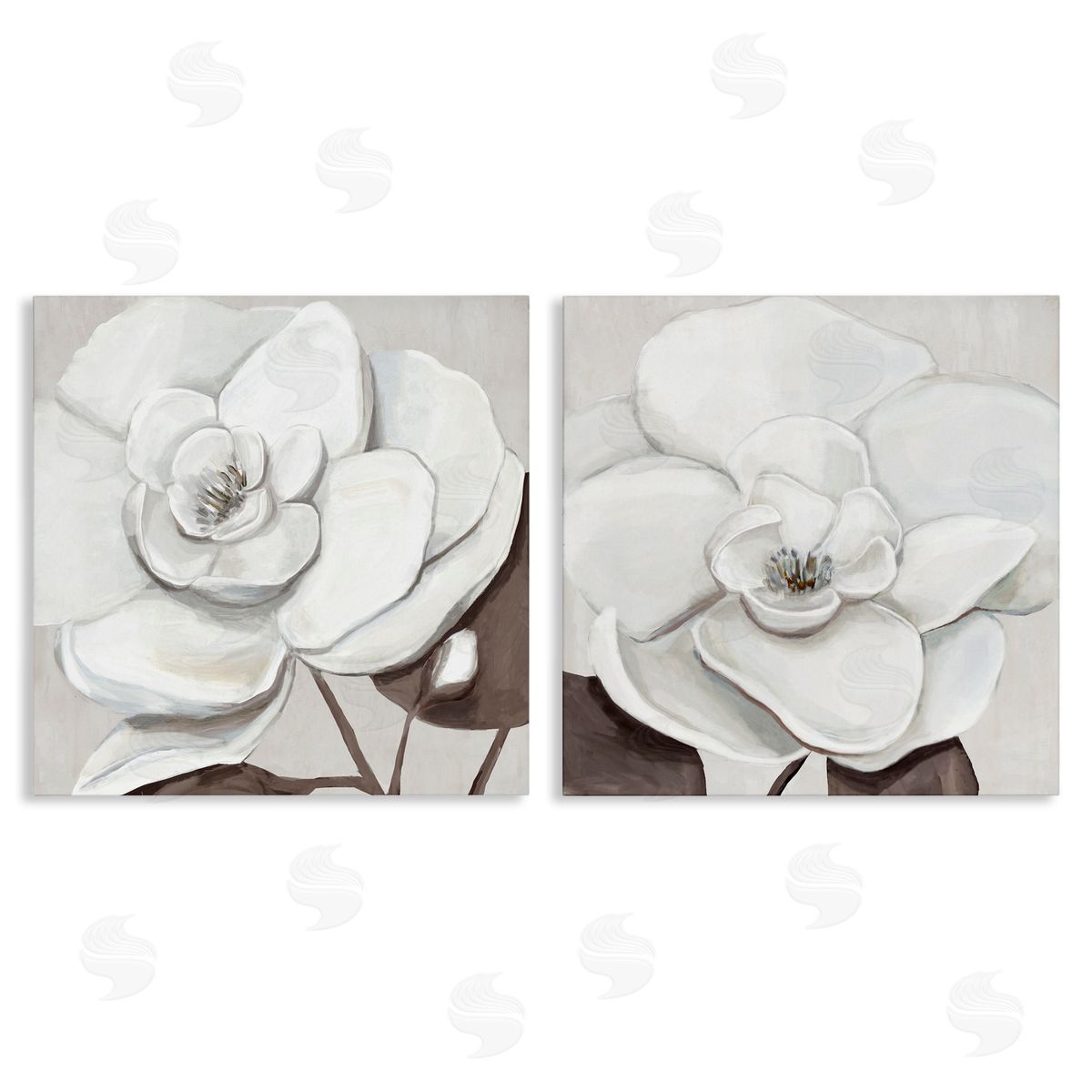 Hannah Dawson White Elegant Blooms Canvas Wall Art Print