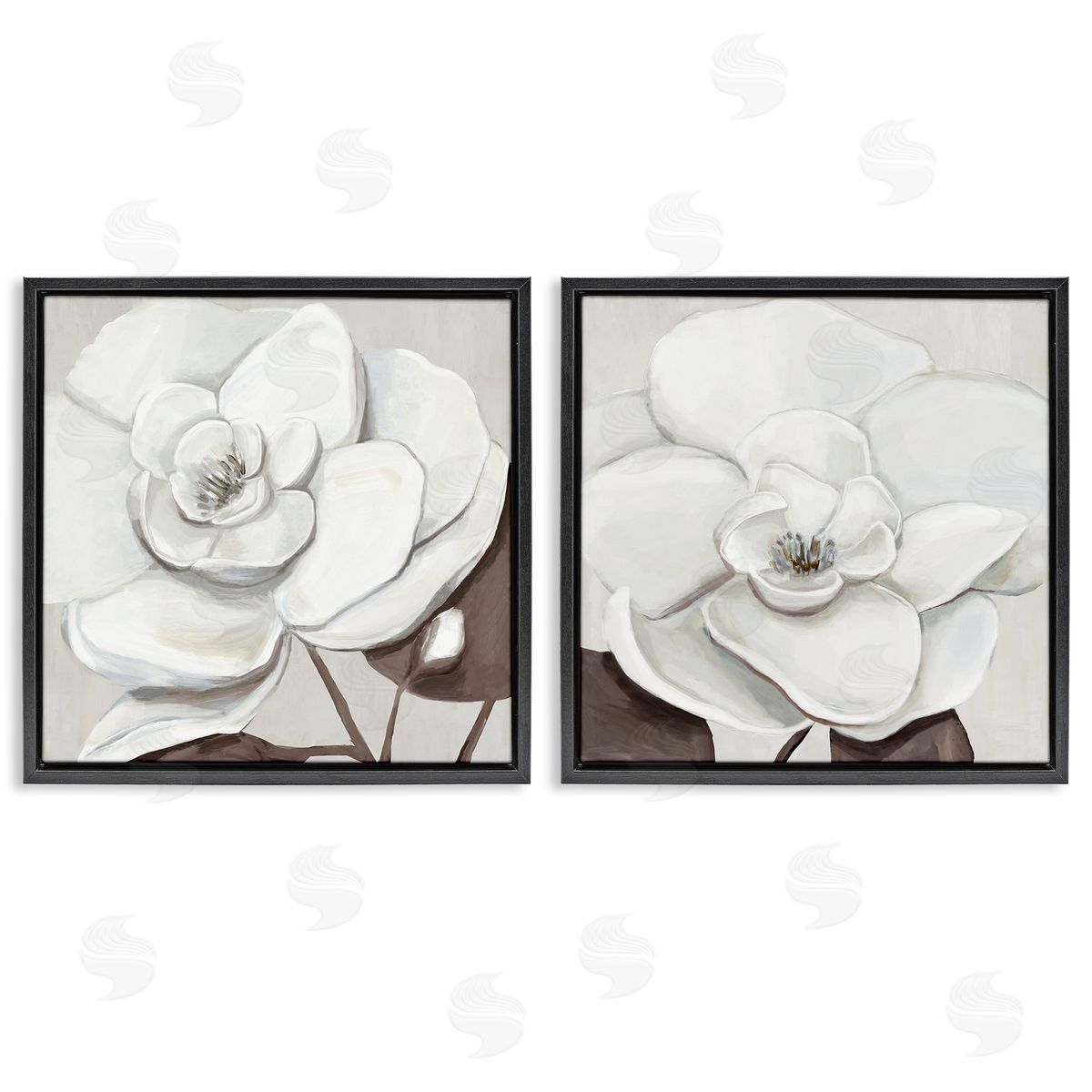 Hannah Dawson White Elegant Blooms Canvas Wall Art Print