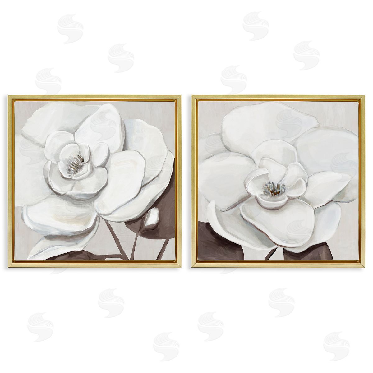 Hannah Dawson White Elegant Blooms Canvas Wall Art Print
