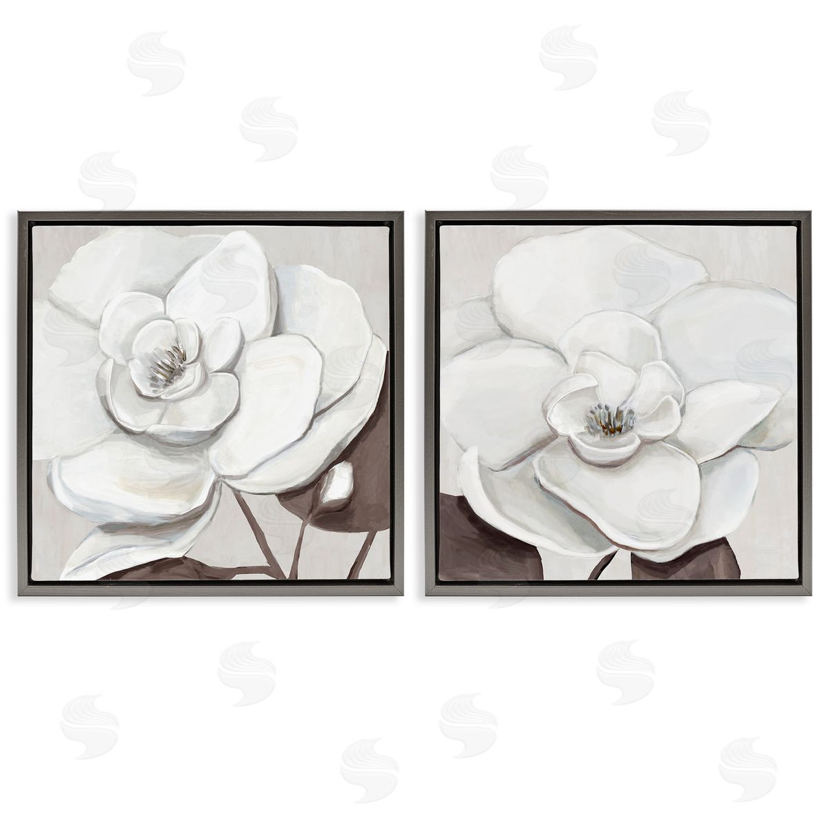 Hannah Dawson White Elegant Blooms Canvas Wall Art Print