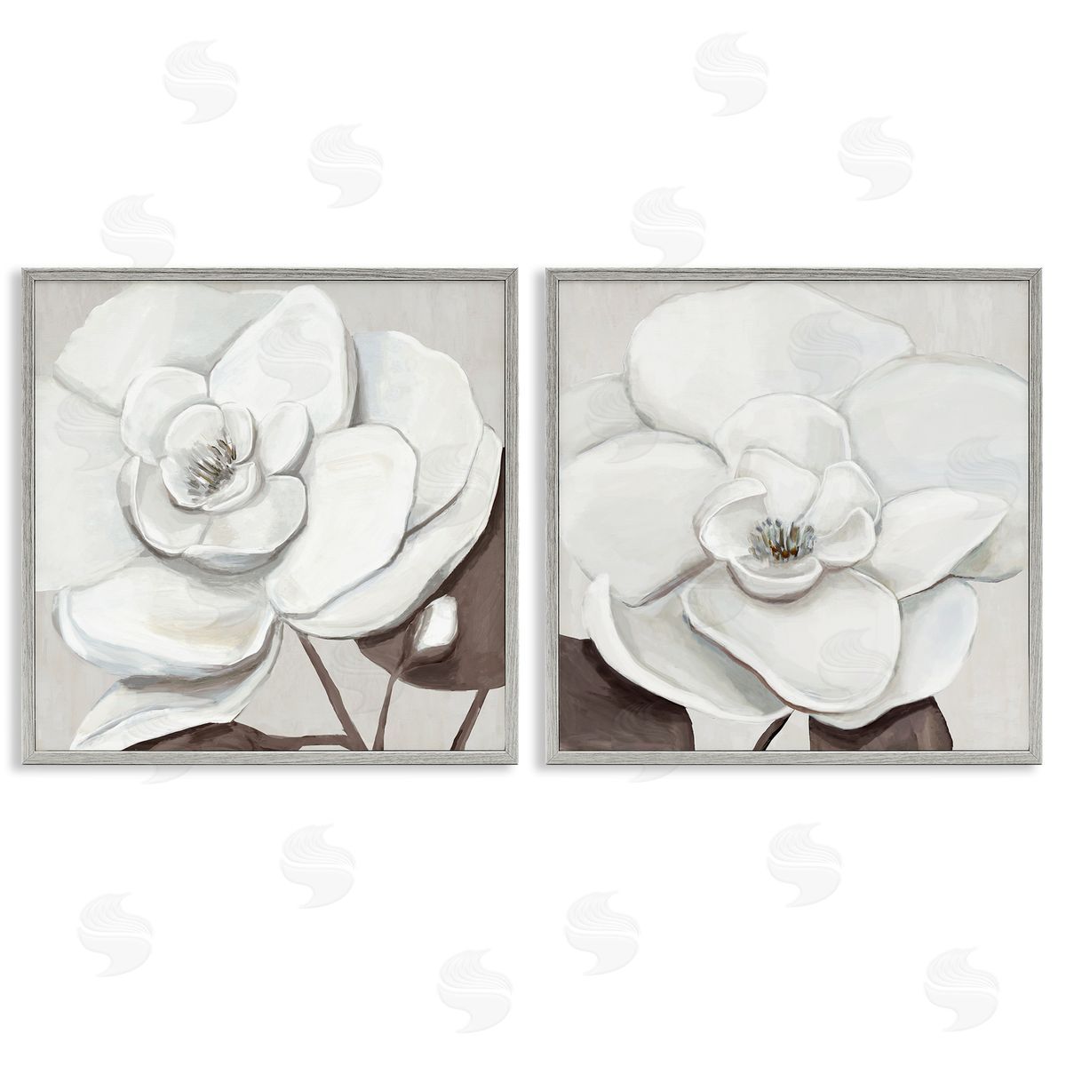 Hannah Dawson White Elegant Blooms Canvas Wall Art Print