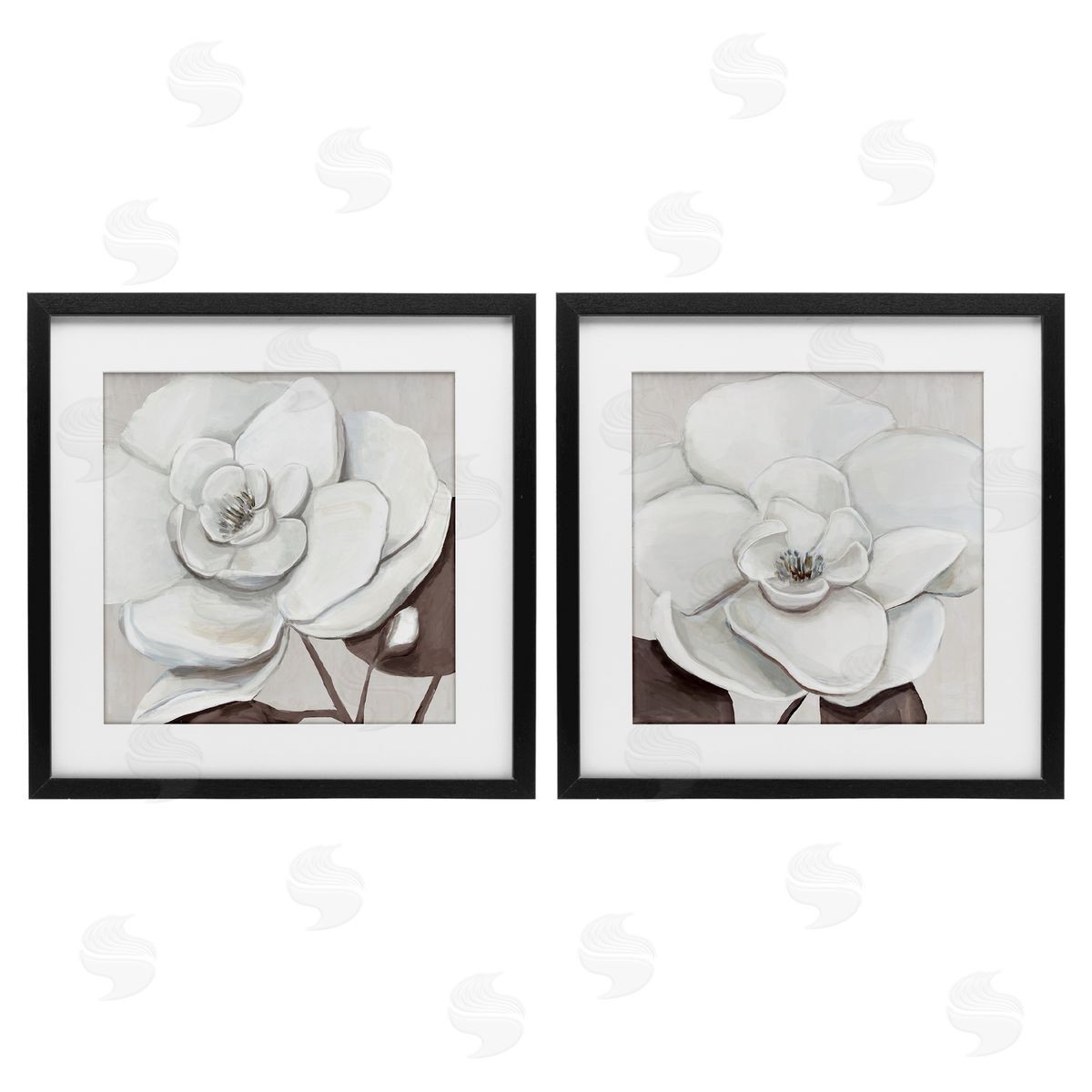 Hannah Dawson White Elegant Blooms Canvas Wall Art Print