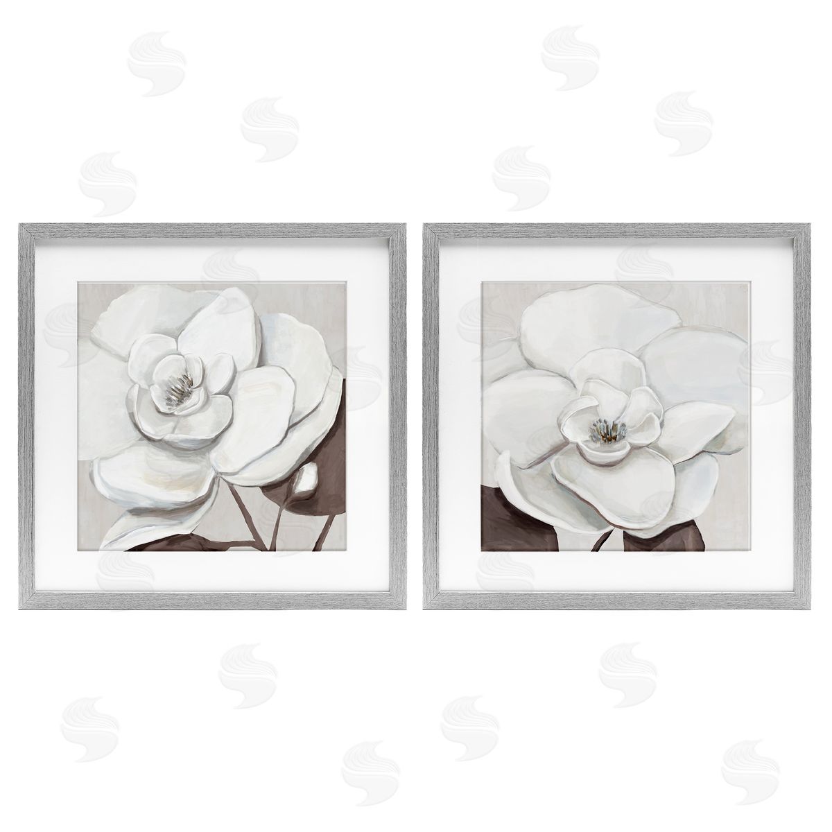 Hannah Dawson White Elegant Blooms Canvas Wall Art Print