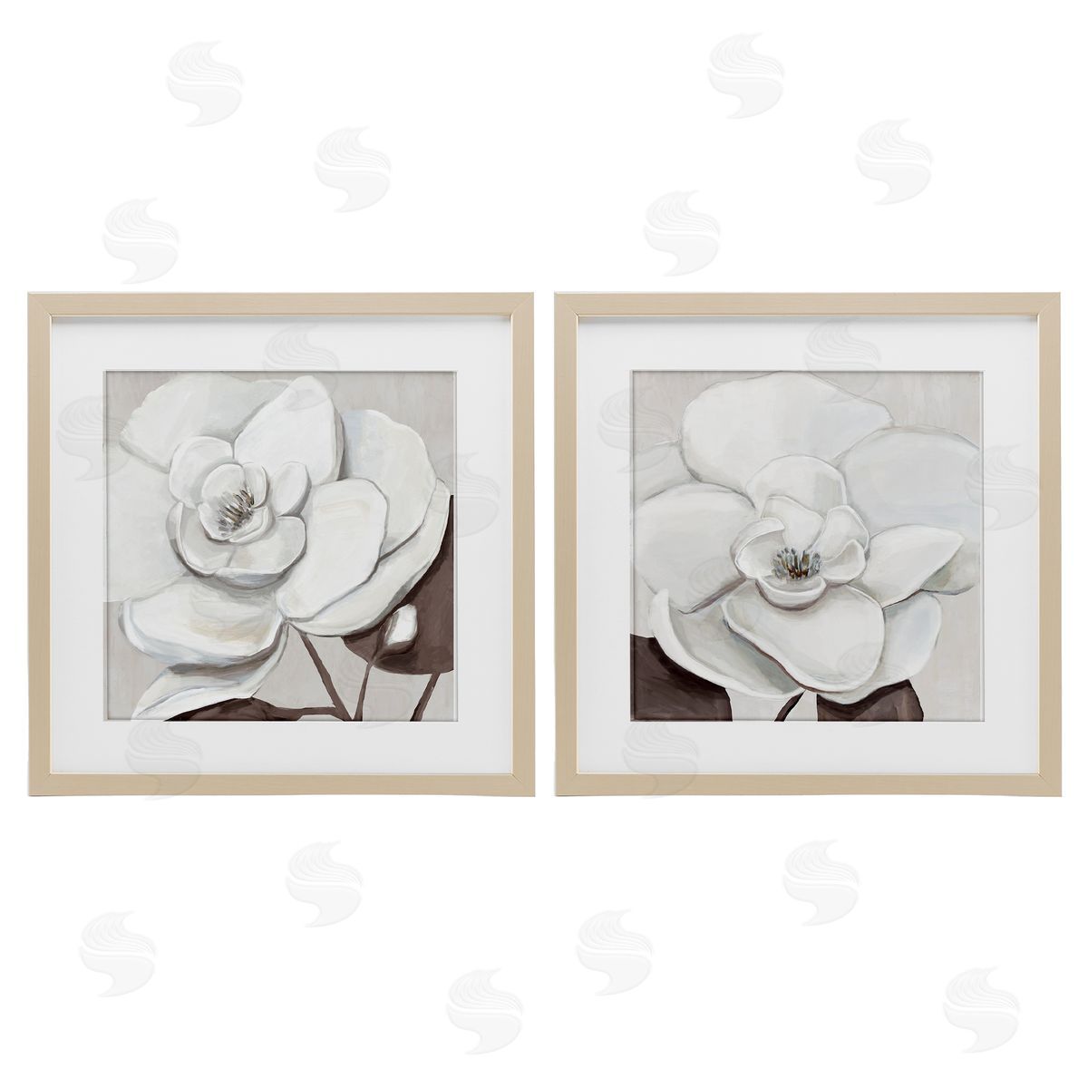 Hannah Dawson White Elegant Blooms Canvas Wall Art Print
