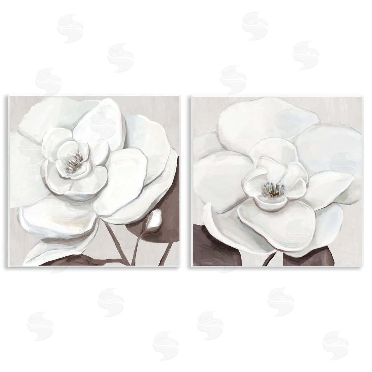Hannah Dawson White Elegant Blooms Canvas Wall Art Print