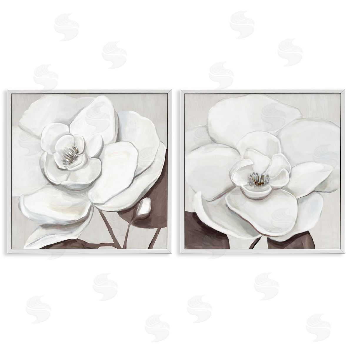 Hannah Dawson White Elegant Blooms Canvas Wall Art Print