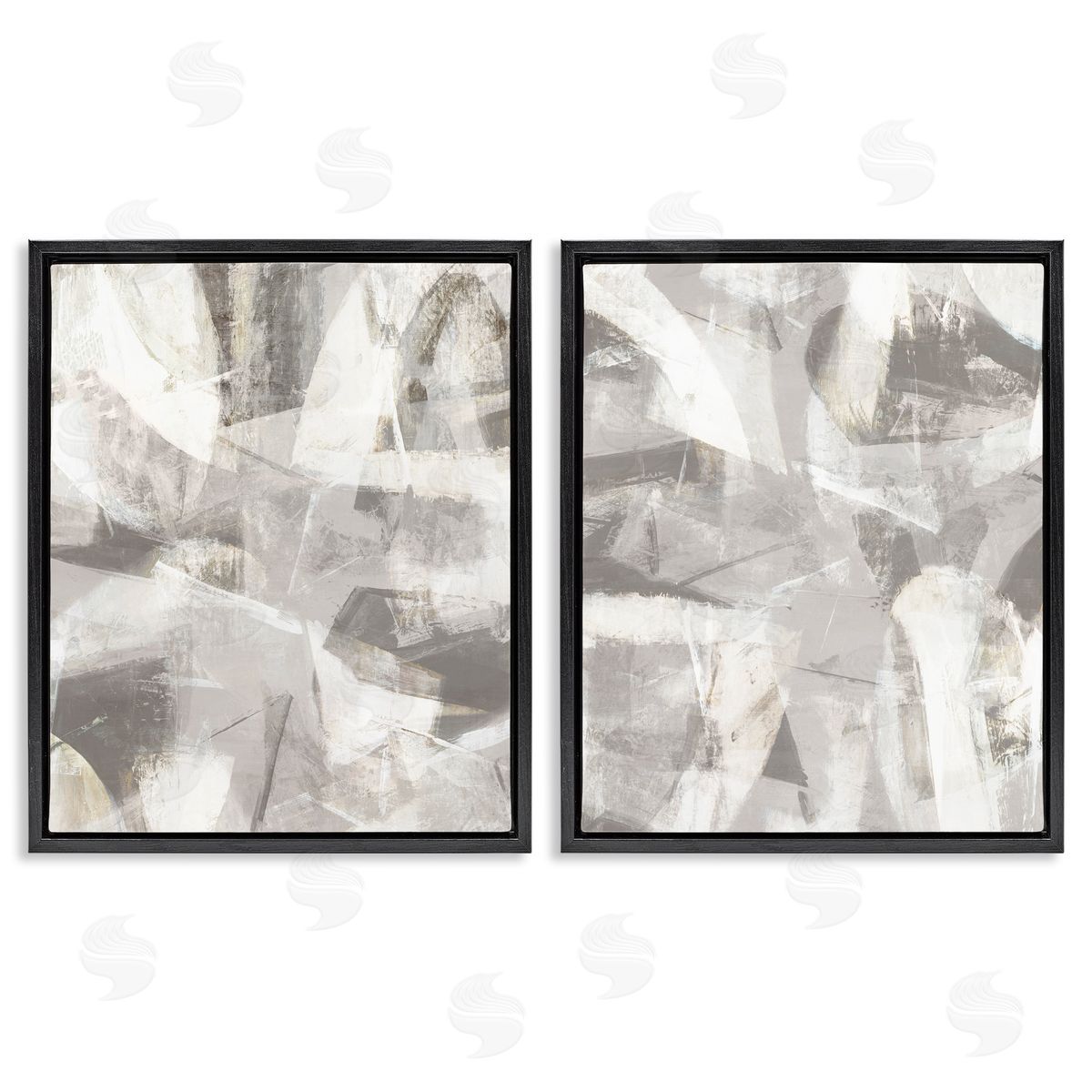 Hannah Dawson Grey & White Soft Currents Canvas Wall Art Print