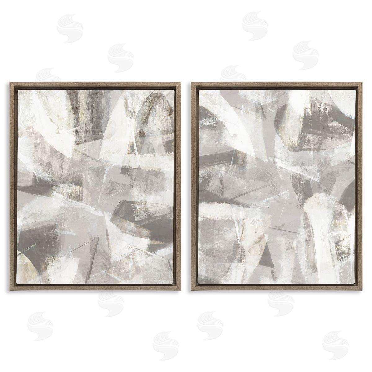 Hannah Dawson Grey & White Soft Currents Canvas Wall Art Print