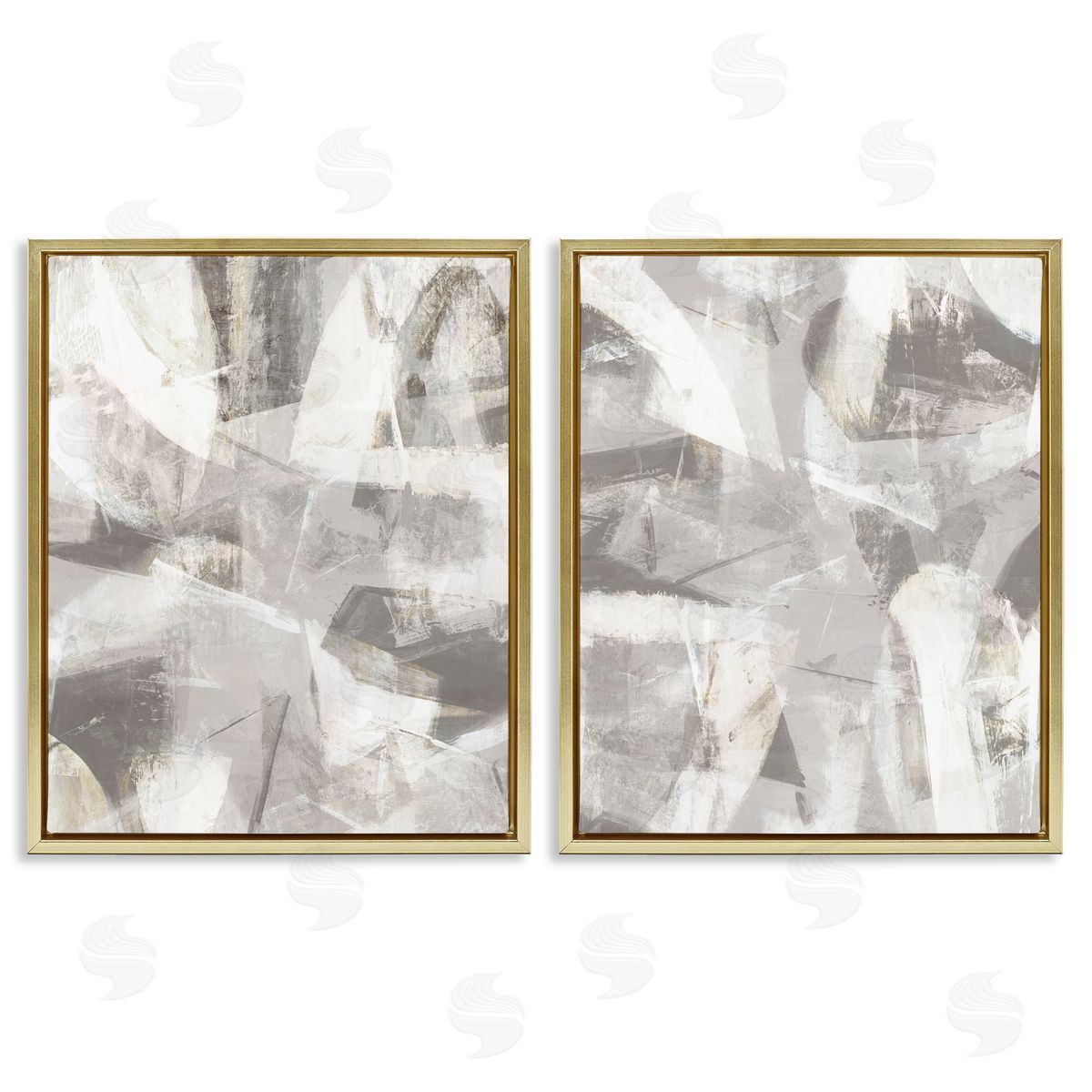 Hannah Dawson Grey & White Soft Currents Canvas Wall Art Print