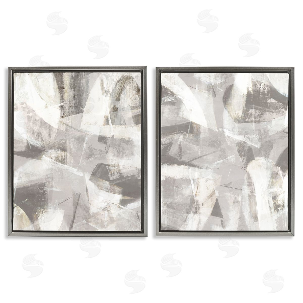 Hannah Dawson Grey & White Soft Currents Canvas Wall Art Print