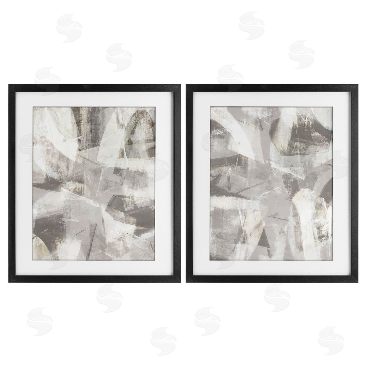 Hannah Dawson Grey & White Soft Currents Canvas Wall Art Print