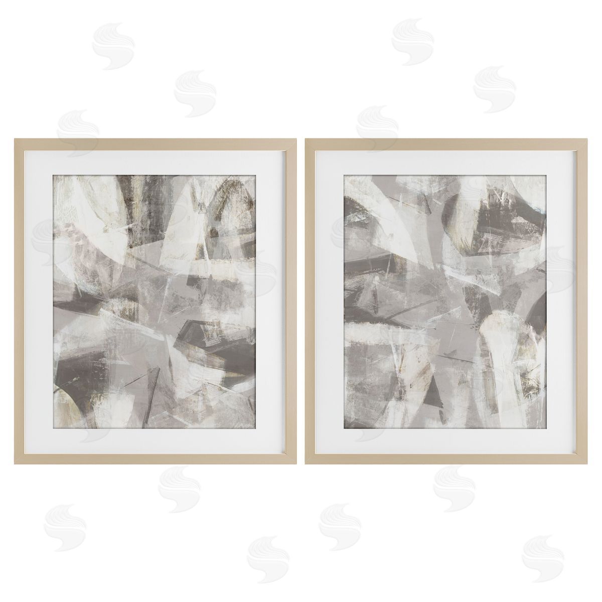 Hannah Dawson Grey & White Soft Currents Canvas Wall Art Print