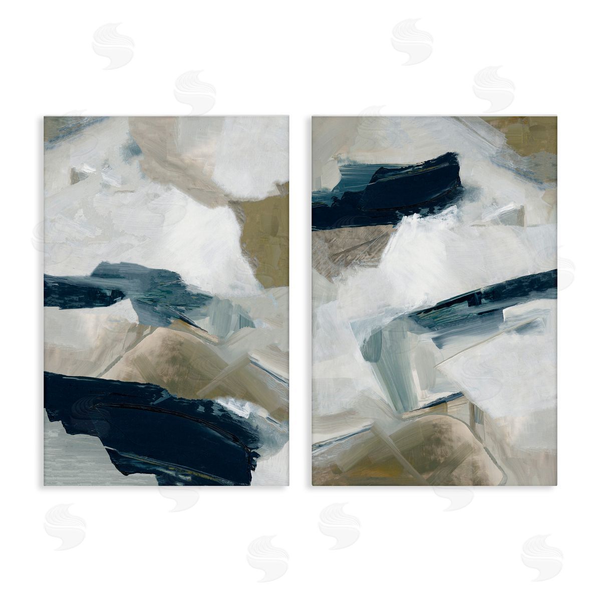 Hannah Dawson Neutral Strokes Abstraction Canvas Wall Art Print