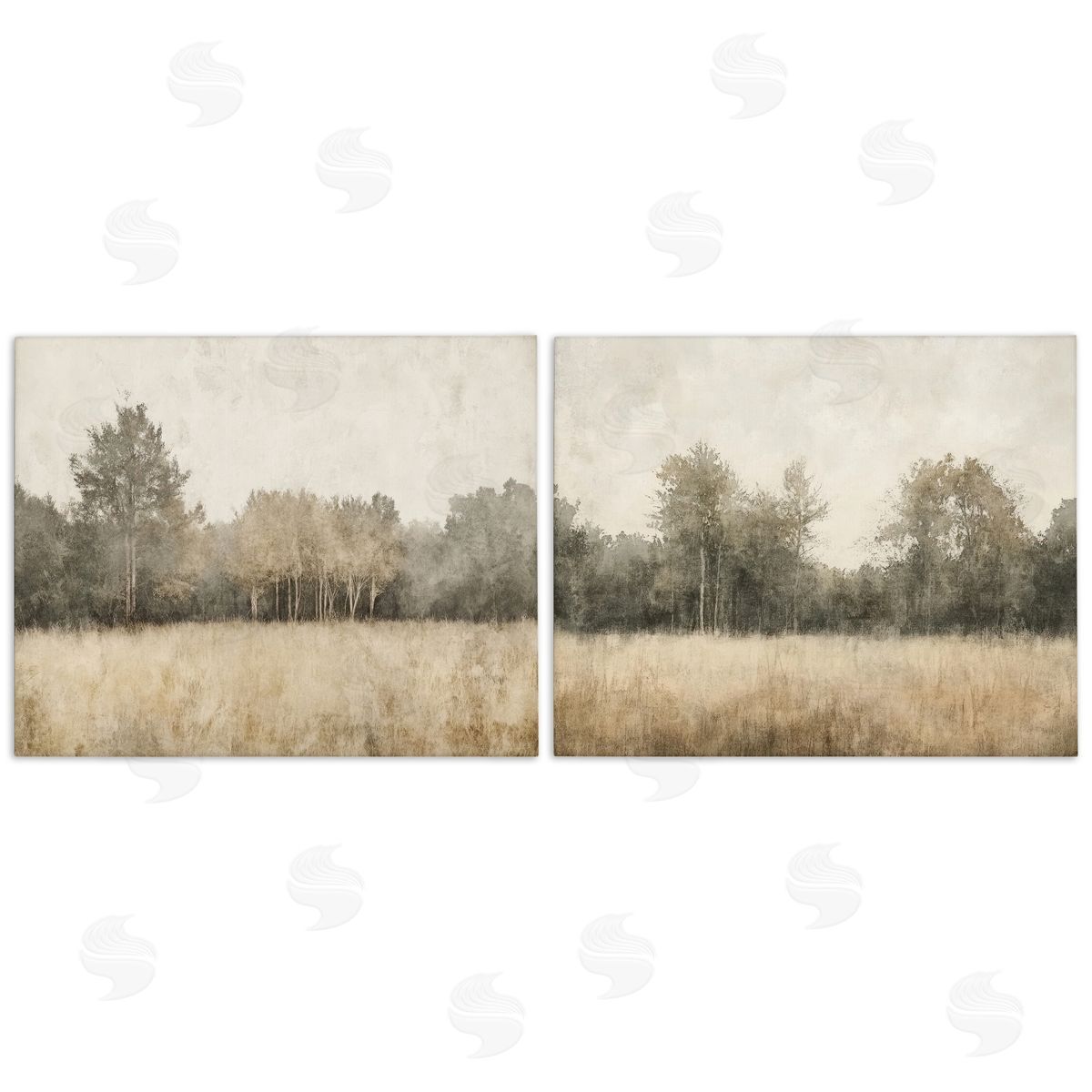 Mona Grace Woodland Watercolor Field Canvas Wall Art Print
