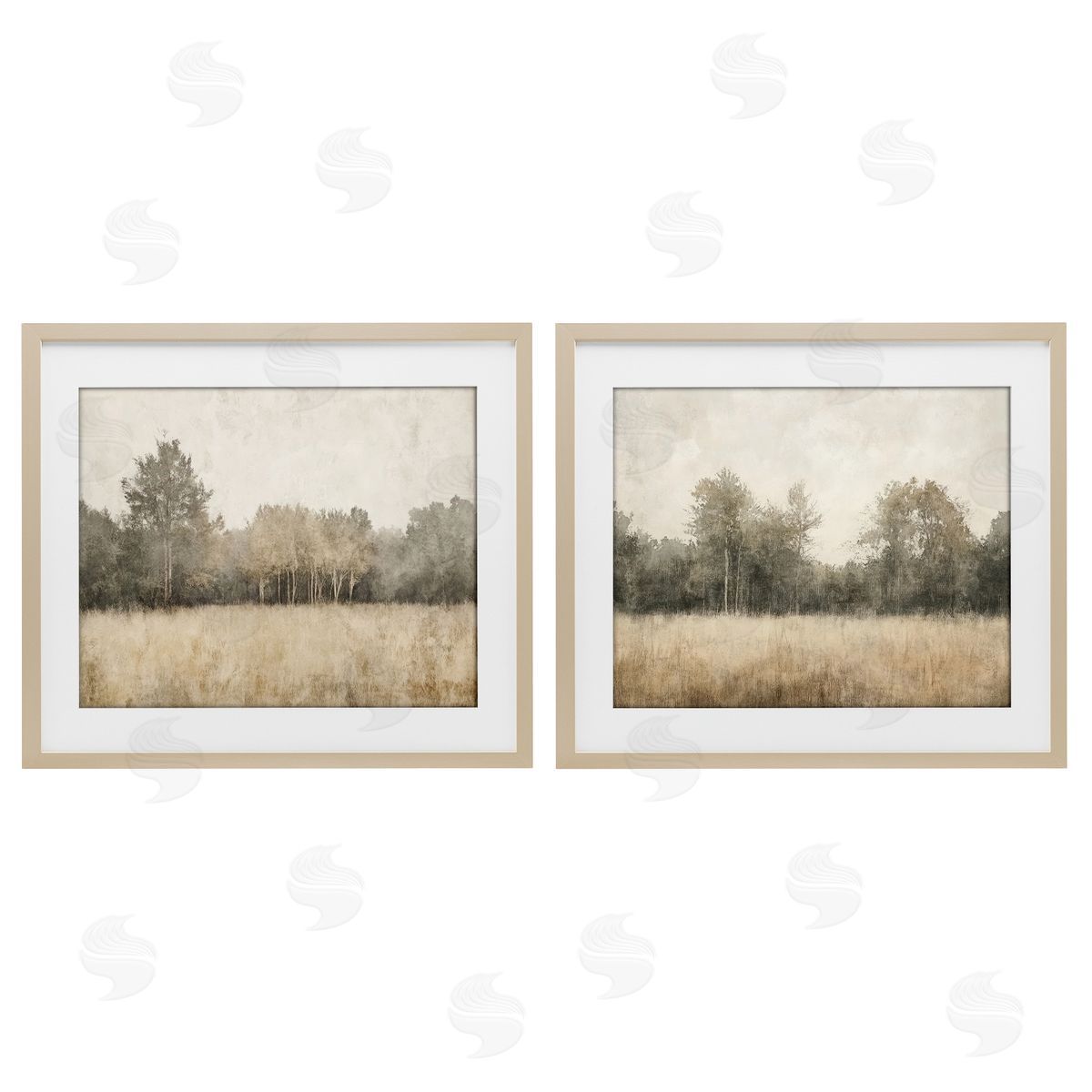 Mona Grace Woodland Watercolor Field Canvas Wall Art Print