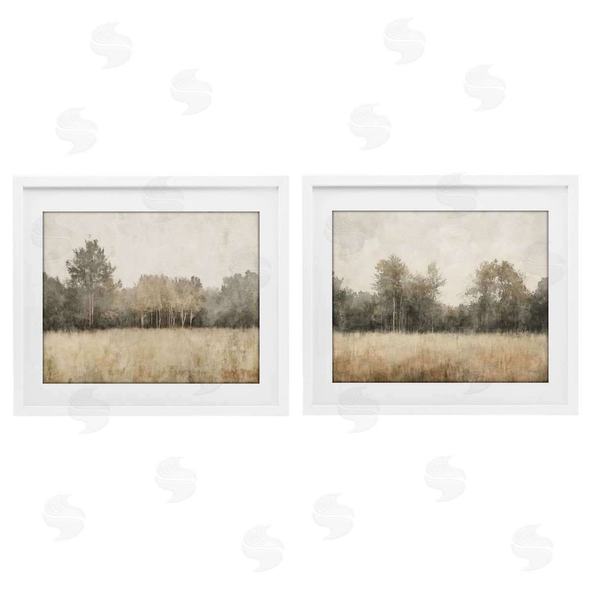 Mona Grace Woodland Watercolor Field Canvas Wall Art Print