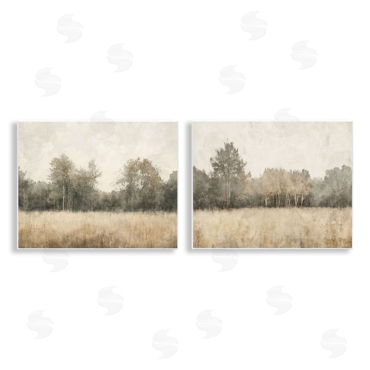 Mona Grace Woodland Watercolor Field Canvas Wall Art Print