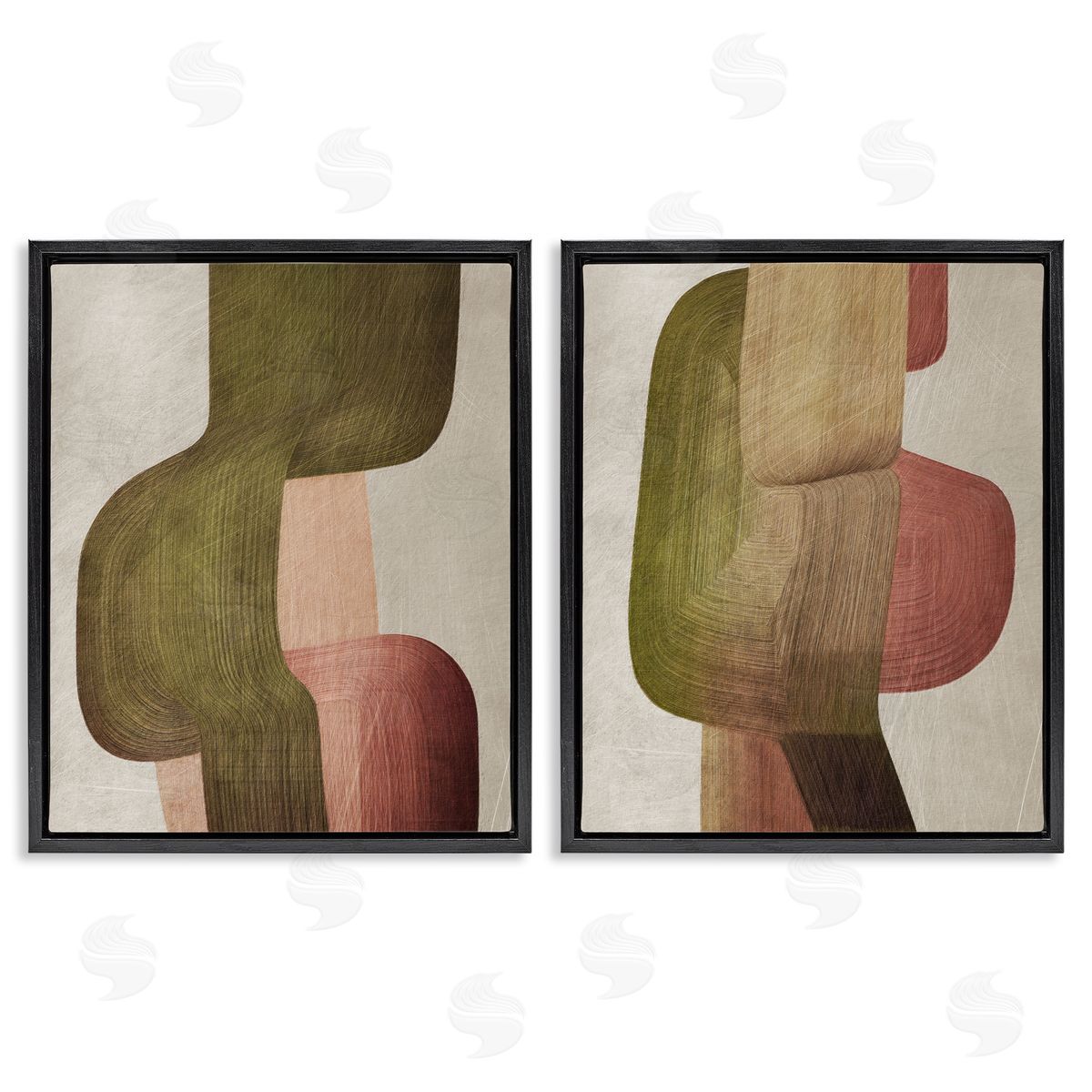 1x Metal Brush Curvatures Canvas Wall Art Print