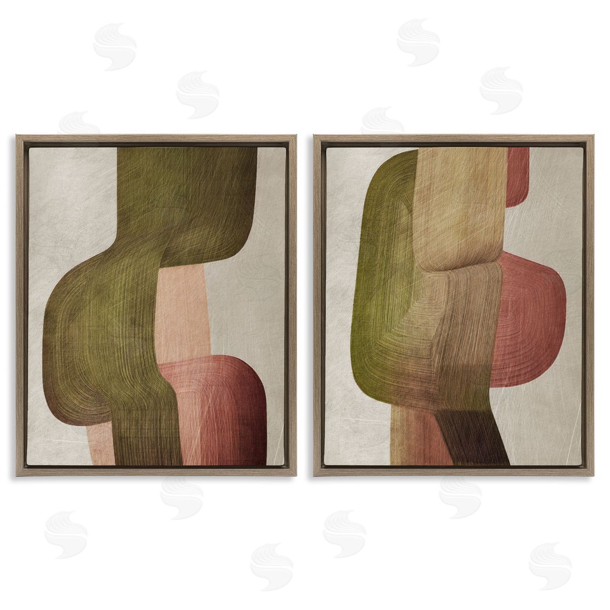 1x Metal Brush Curvatures Canvas Wall Art Print