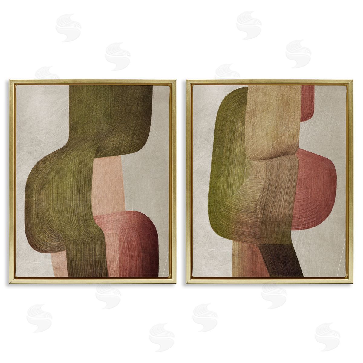 1x Metal Brush Curvatures Canvas Wall Art Print