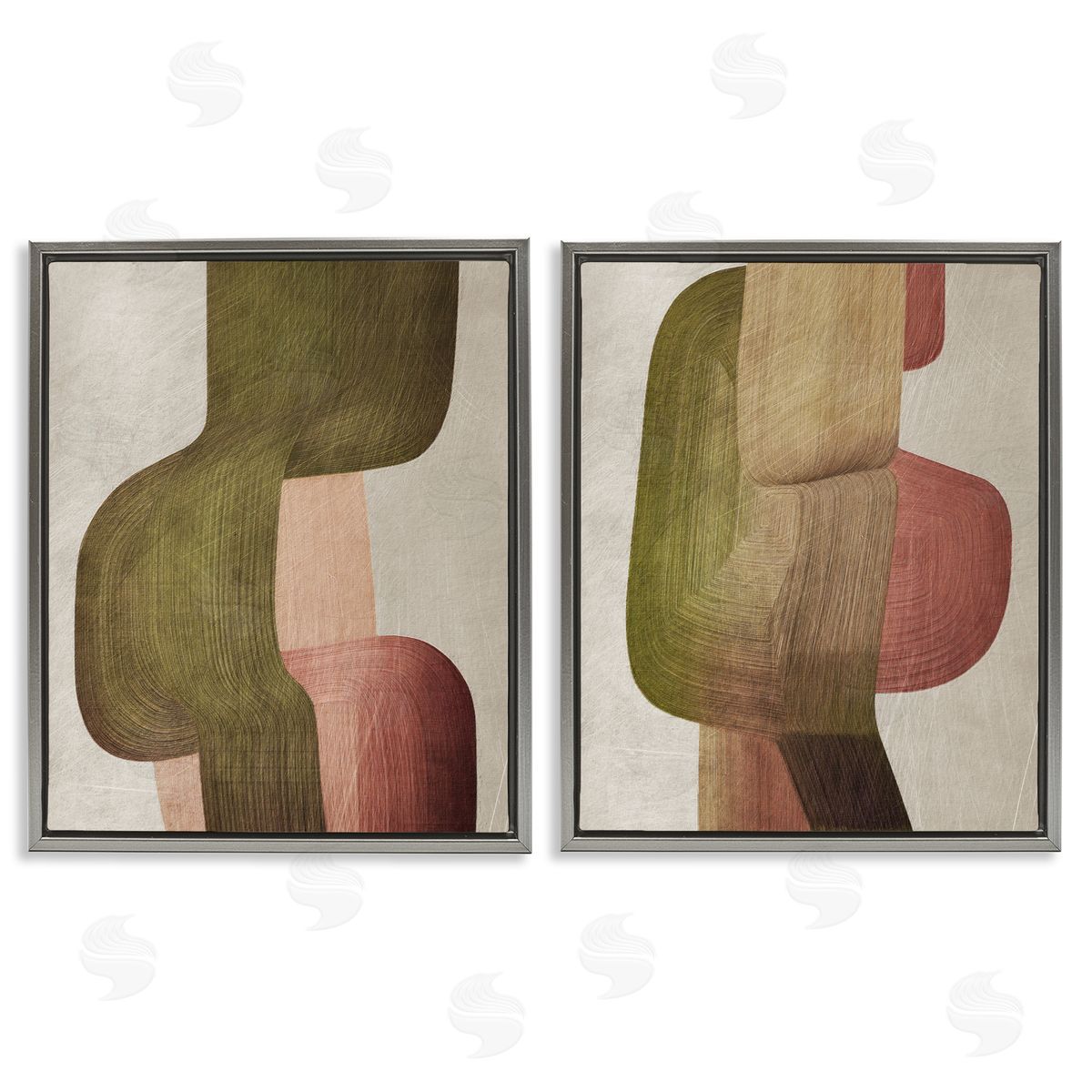 1x Metal Brush Curvatures Canvas Wall Art Print