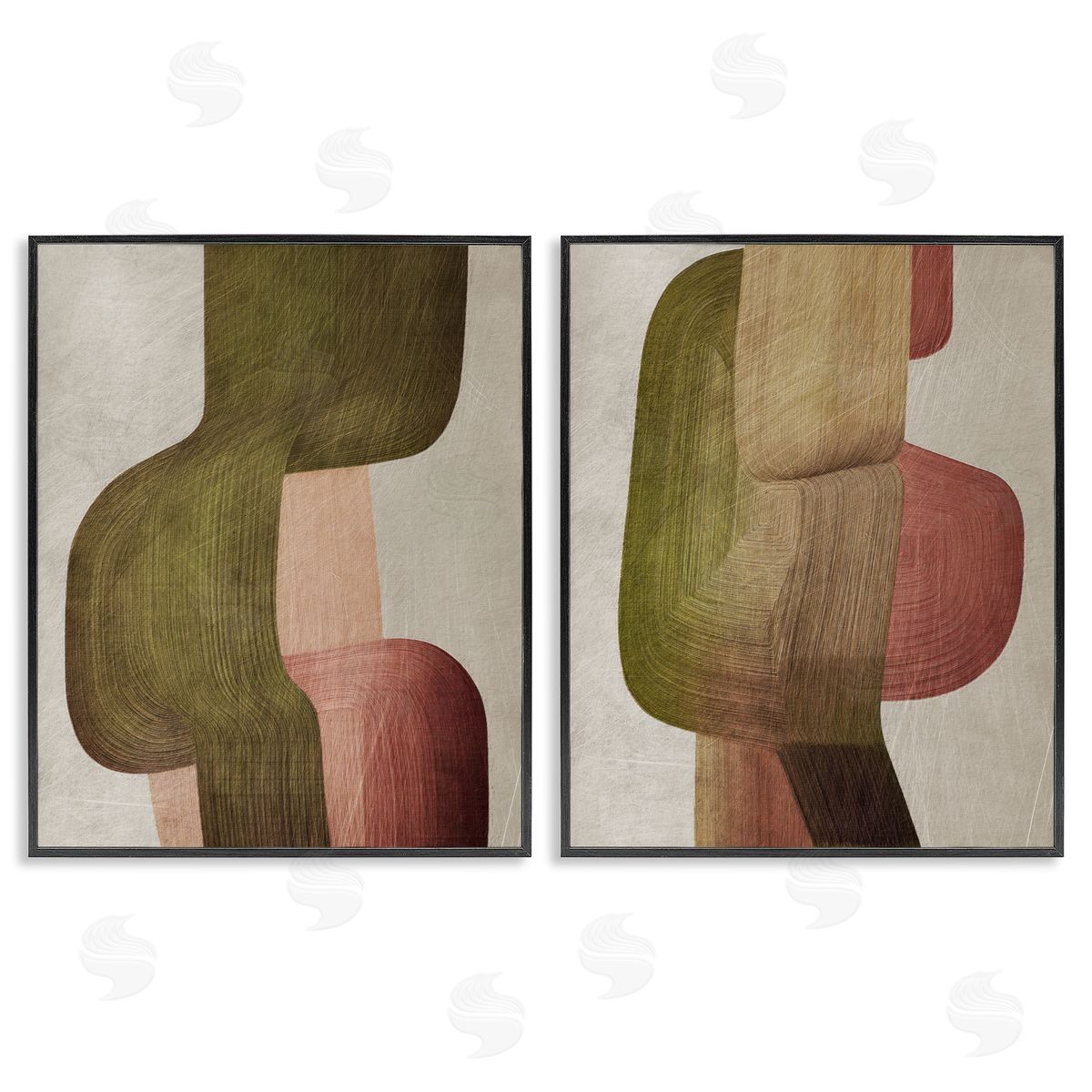 1x Metal Brush Curvatures Canvas Wall Art Print