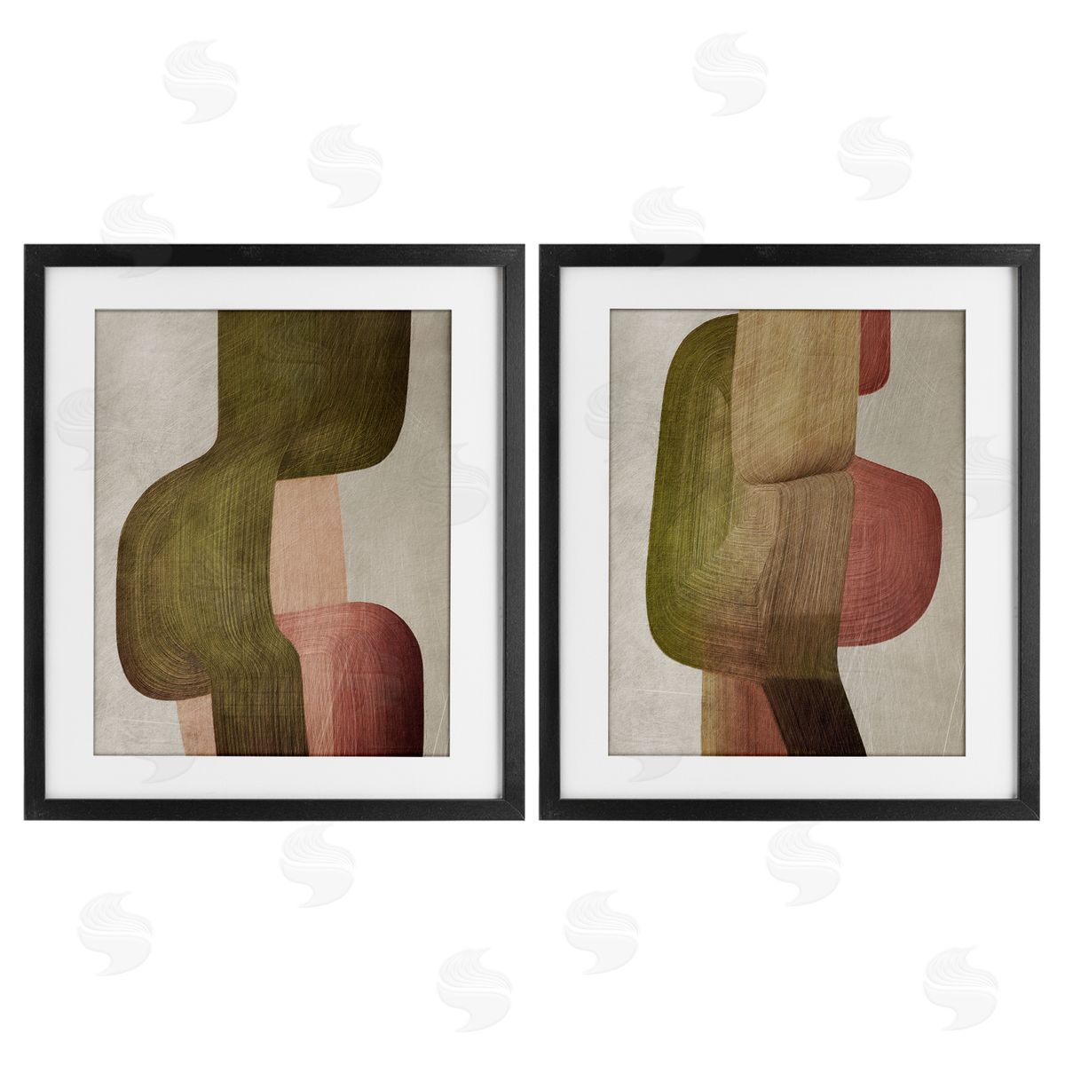 1x Metal Brush Curvatures Canvas Wall Art Print