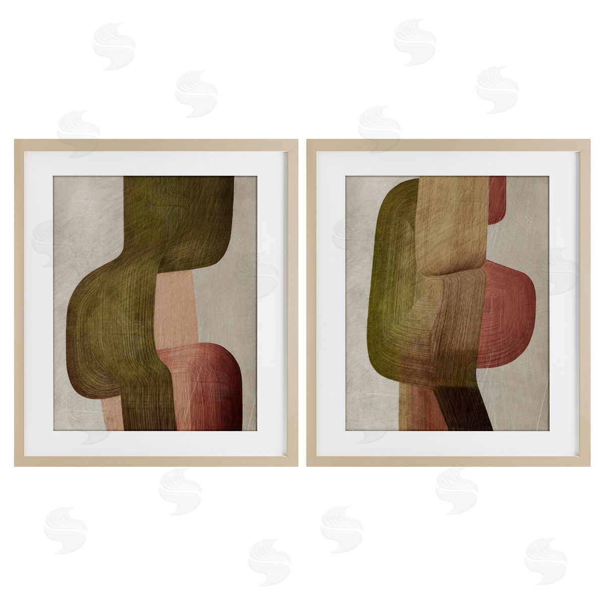 1x Metal Brush Curvatures Canvas Wall Art Print