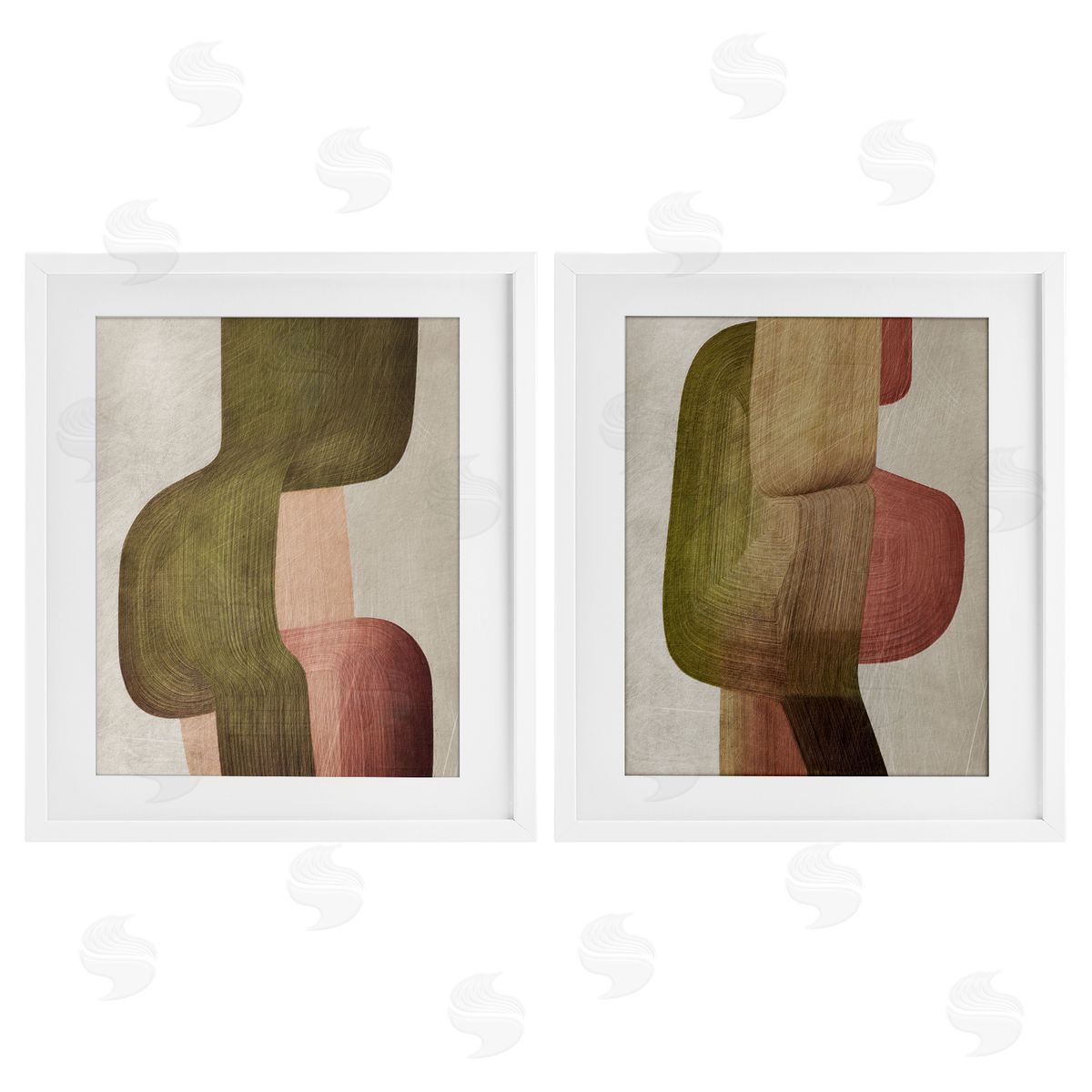 1x Metal Brush Curvatures Canvas Wall Art Print