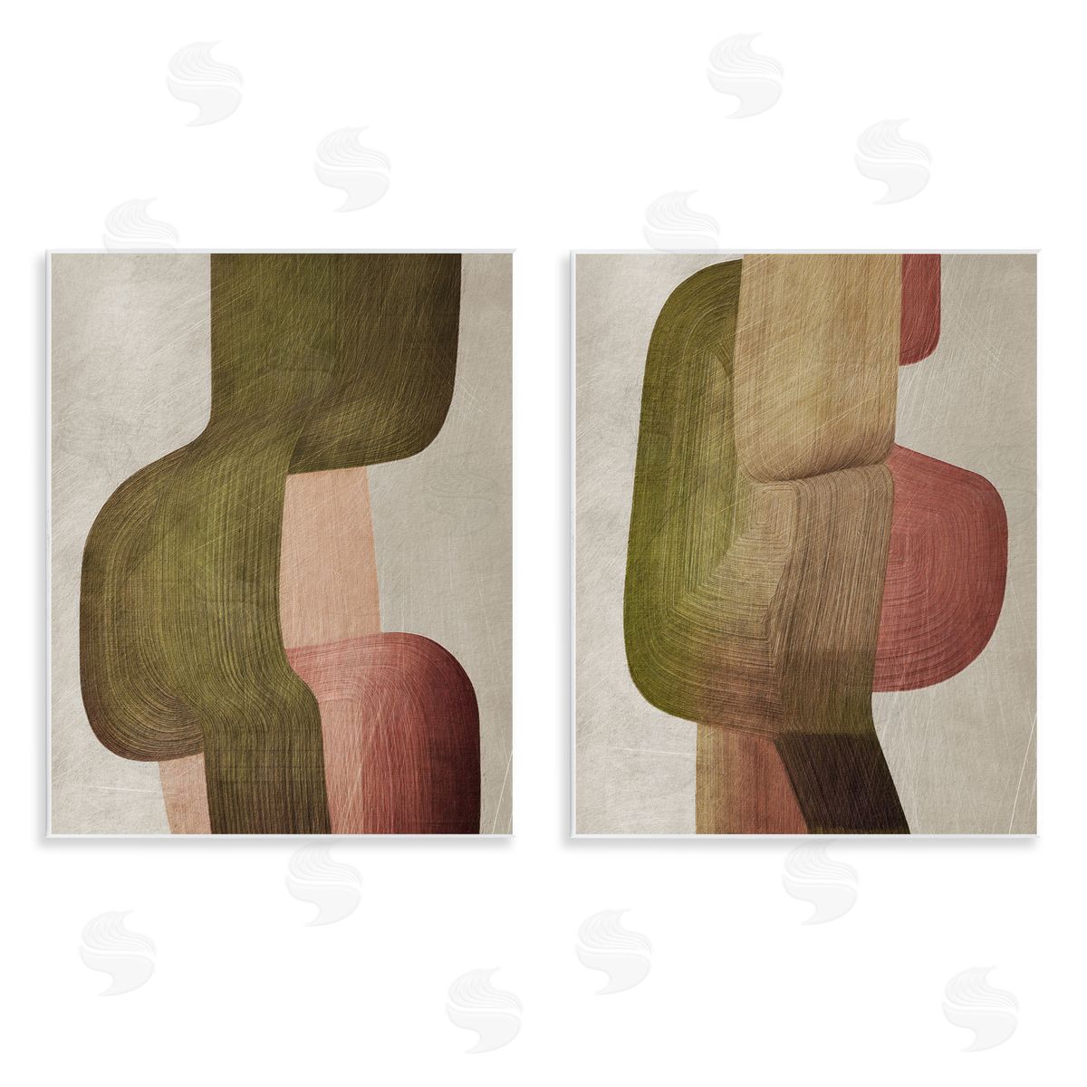 1x Metal Brush Curvatures Canvas Wall Art Print