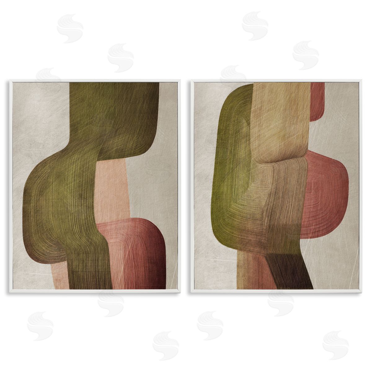 1x Metal Brush Curvatures Canvas Wall Art Print