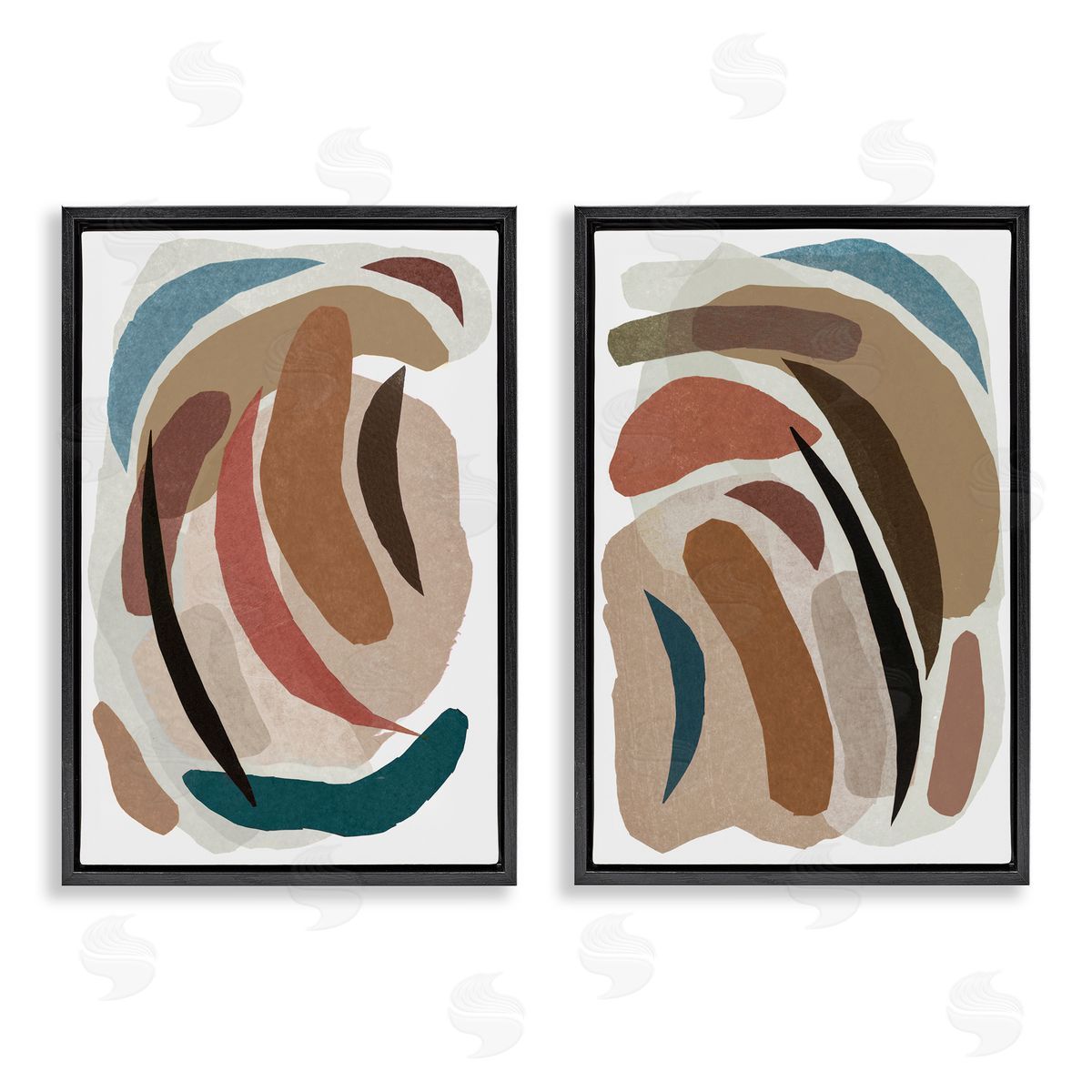 Nikki Galapon Earthy Paper Collage Shapes Canvas Wall Art Print