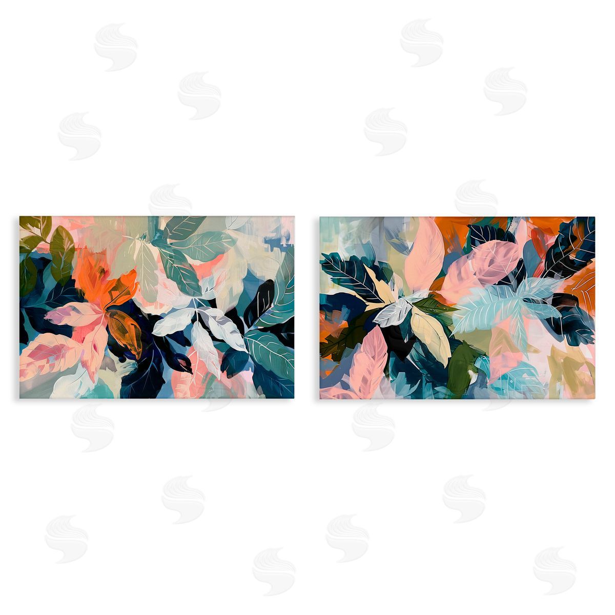 Elara Yasna Tropical Oasis Flowers Canvas Wall Art Print