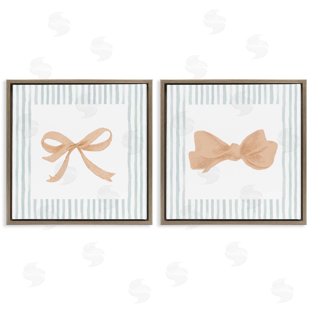 PATRICIA PINTO Striped Border Bow Canvas Wall Art Print