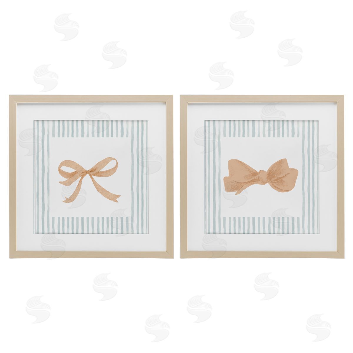 PATRICIA PINTO Striped Border Bow Canvas Wall Art Print