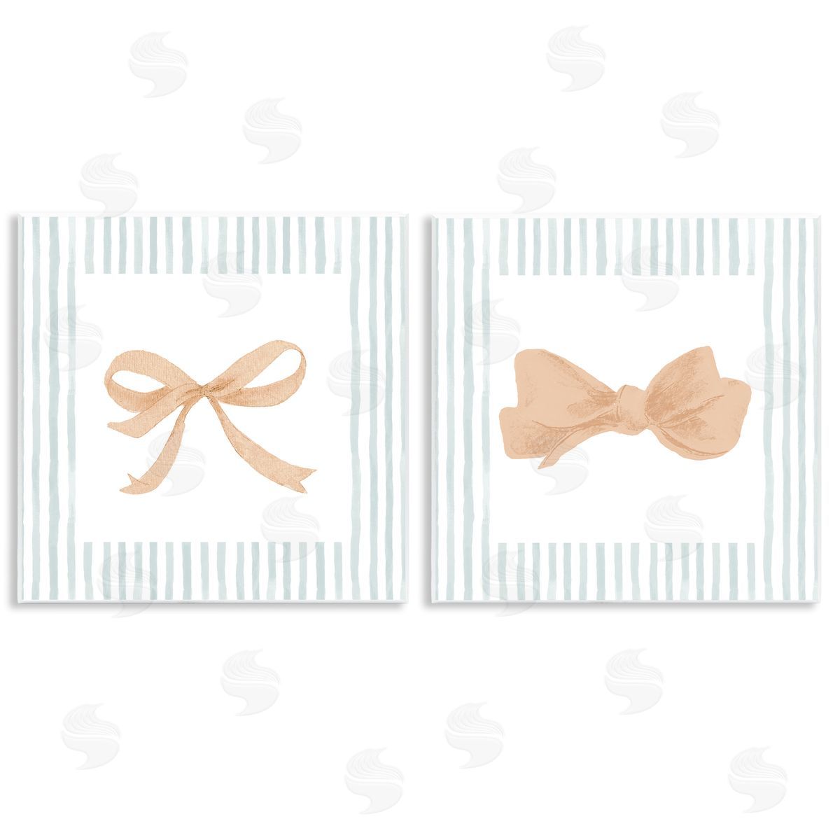 PATRICIA PINTO Striped Border Bow Canvas Wall Art Print