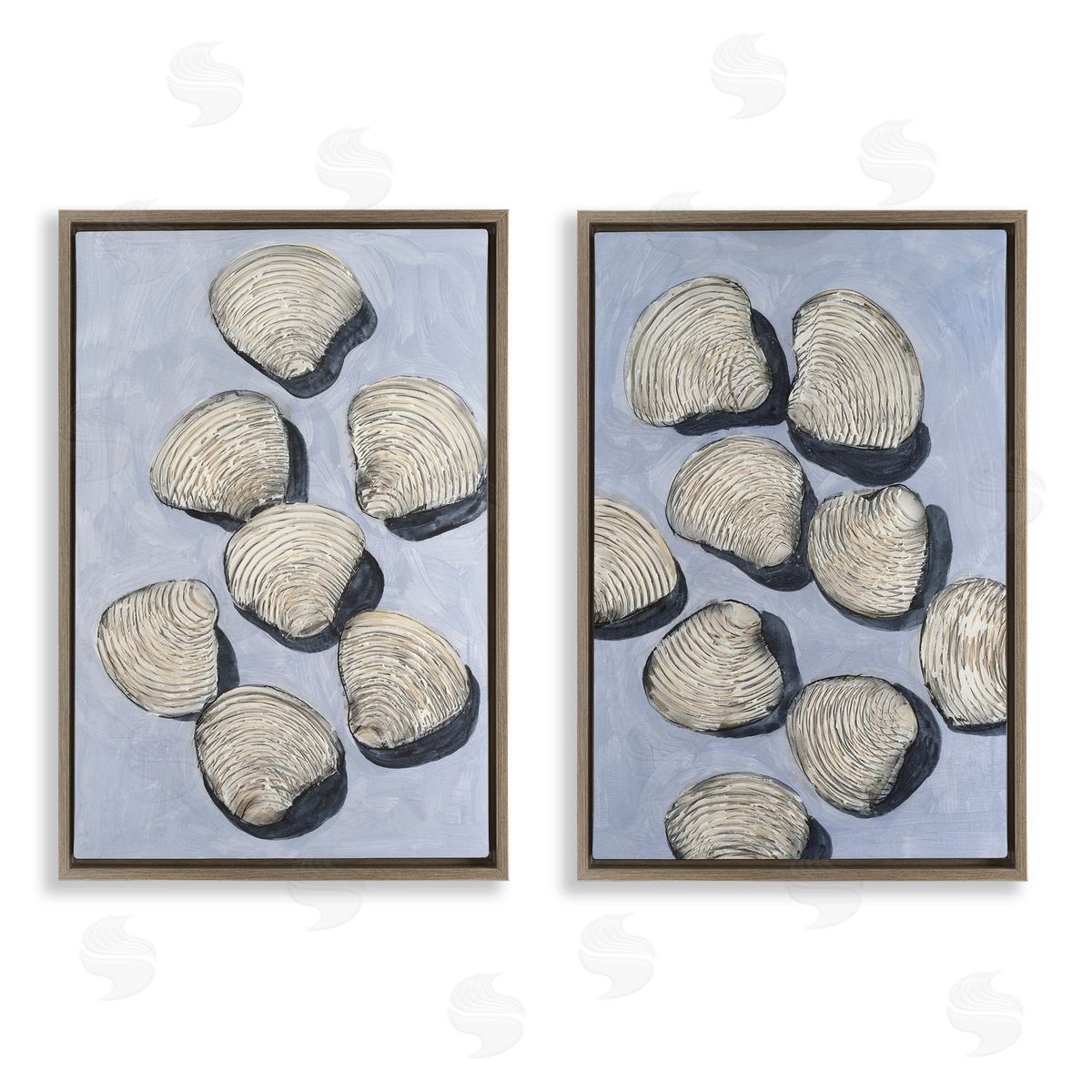 Michael Willett Embellished Clam Shells Sea Life Canvas Wall Art Print