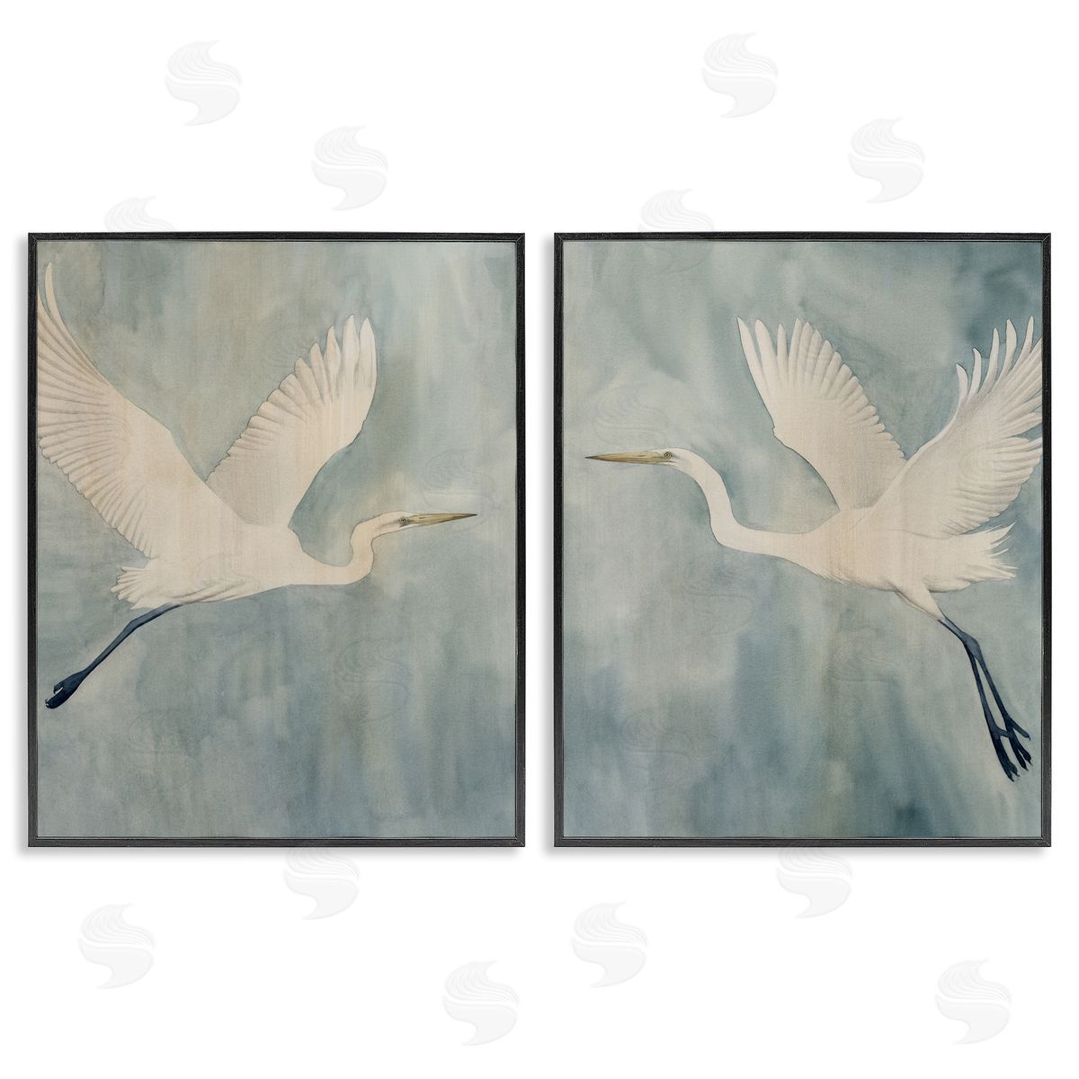 Grace Popp Island Specter Egrets Canvas Wall Art Print