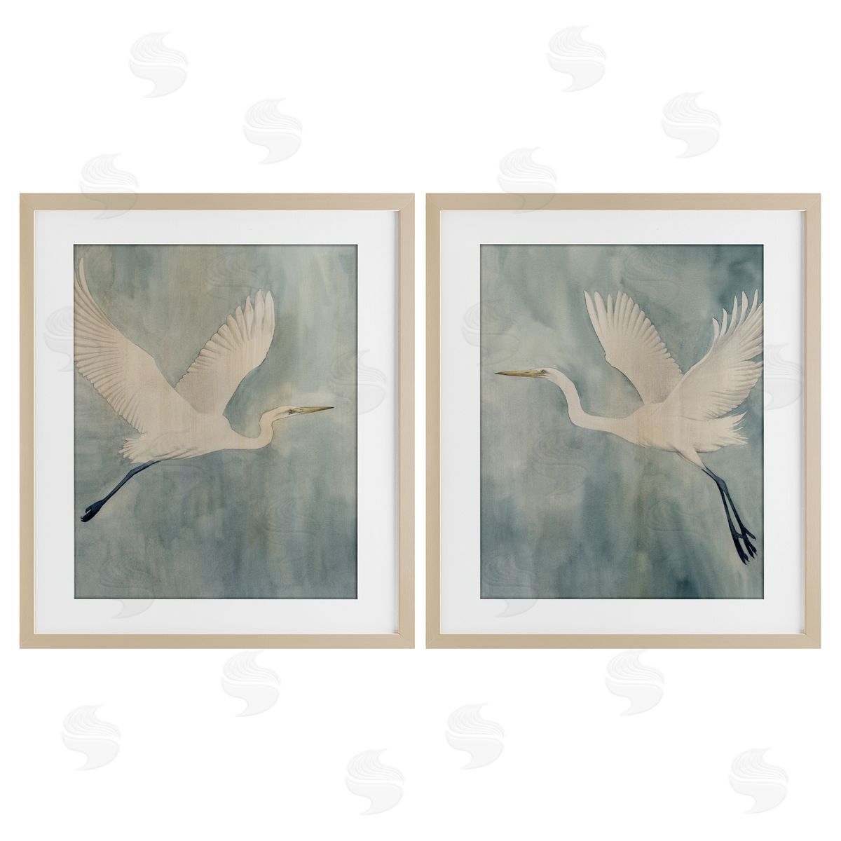 Grace Popp Island Specter Egrets Canvas Wall Art Print