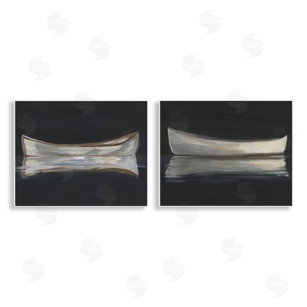 Ethan Harper Still Canoe Reflections Canvas Wall Art Print