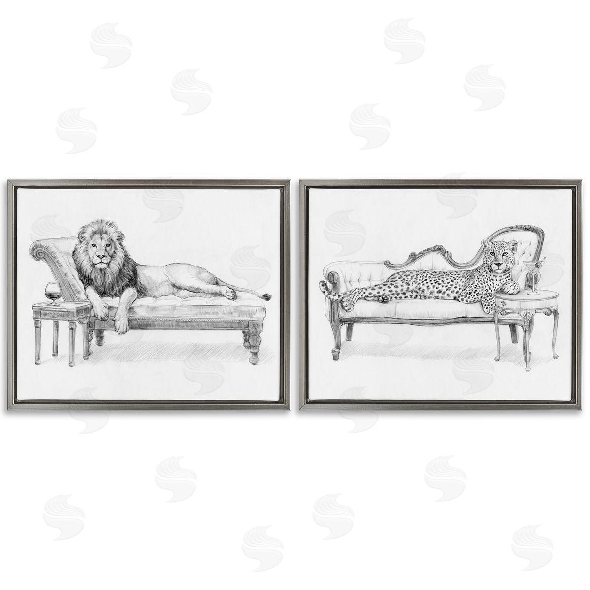 Victoria Barnes Lounging Jungle Beasts Canvas Wall Art Print