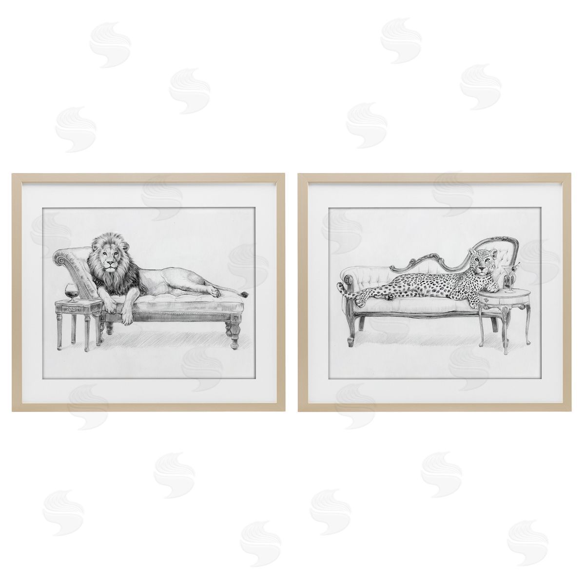 Victoria Barnes Lounging Jungle Beasts Canvas Wall Art Print