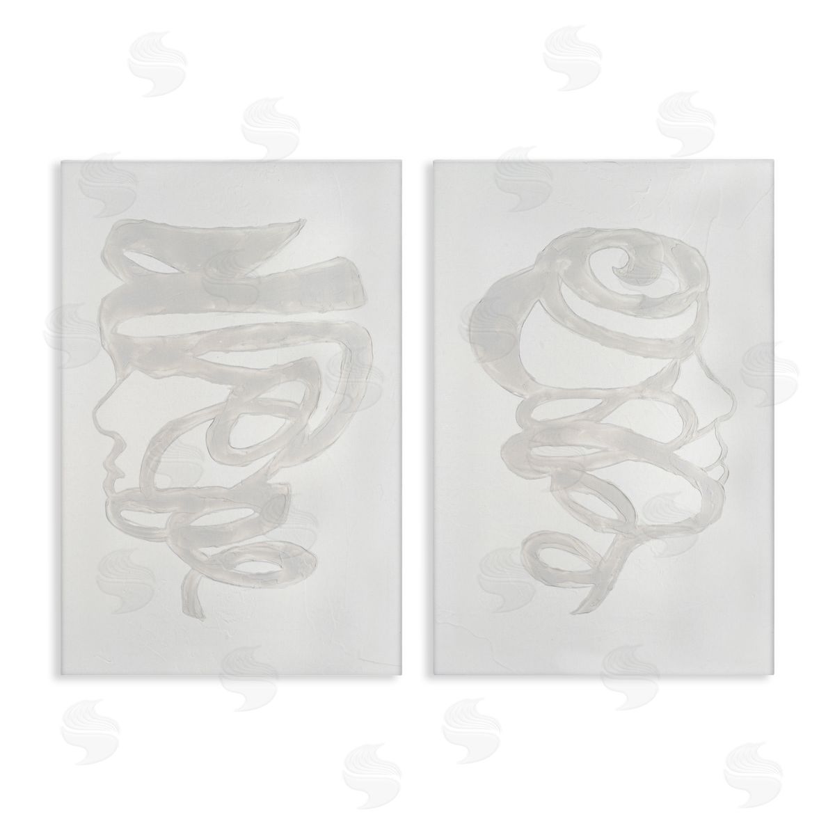 Vanna Lam Minimal Coiled Spirals Canvas Wall Art Print