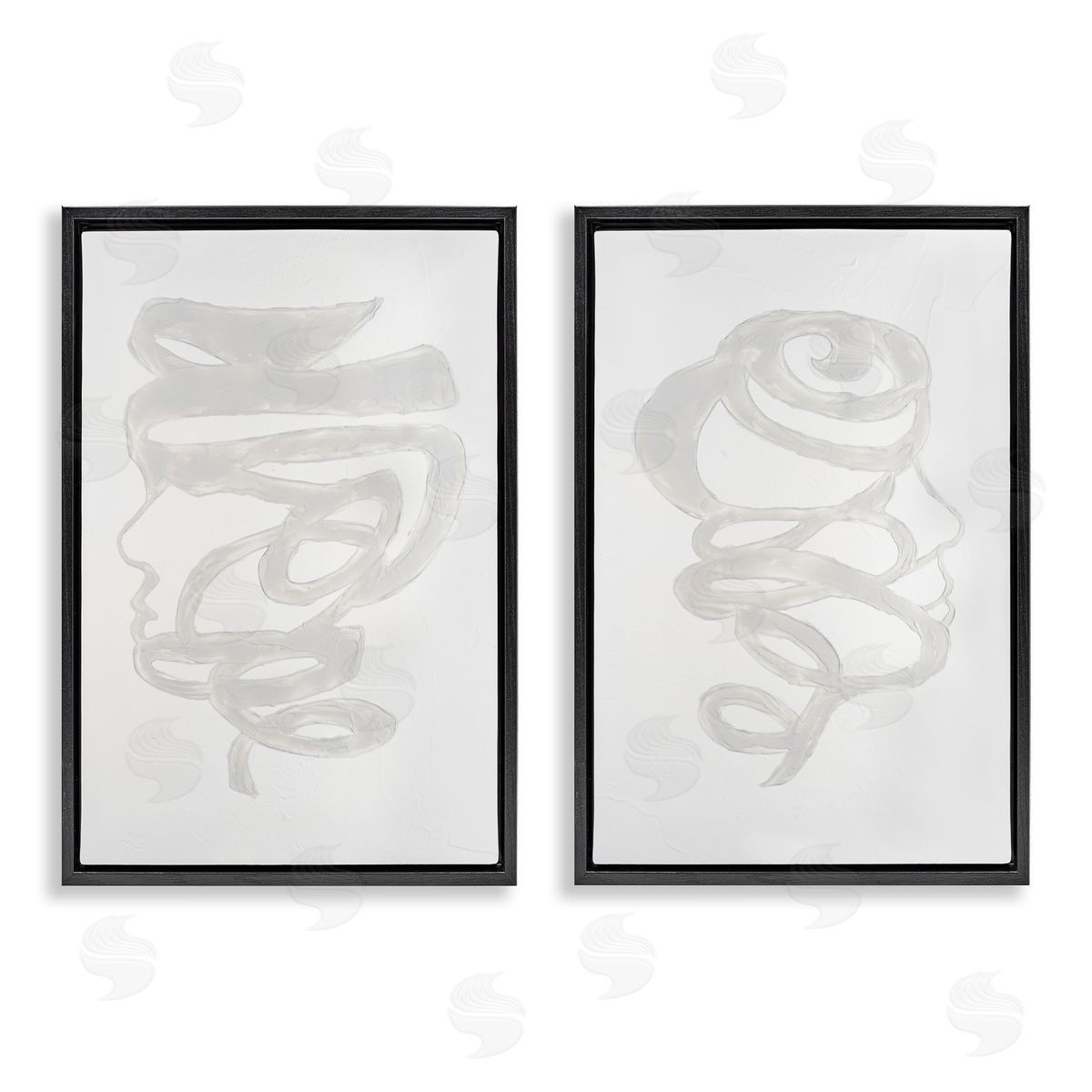 Vanna Lam Minimal Coiled Spirals Canvas Wall Art Print