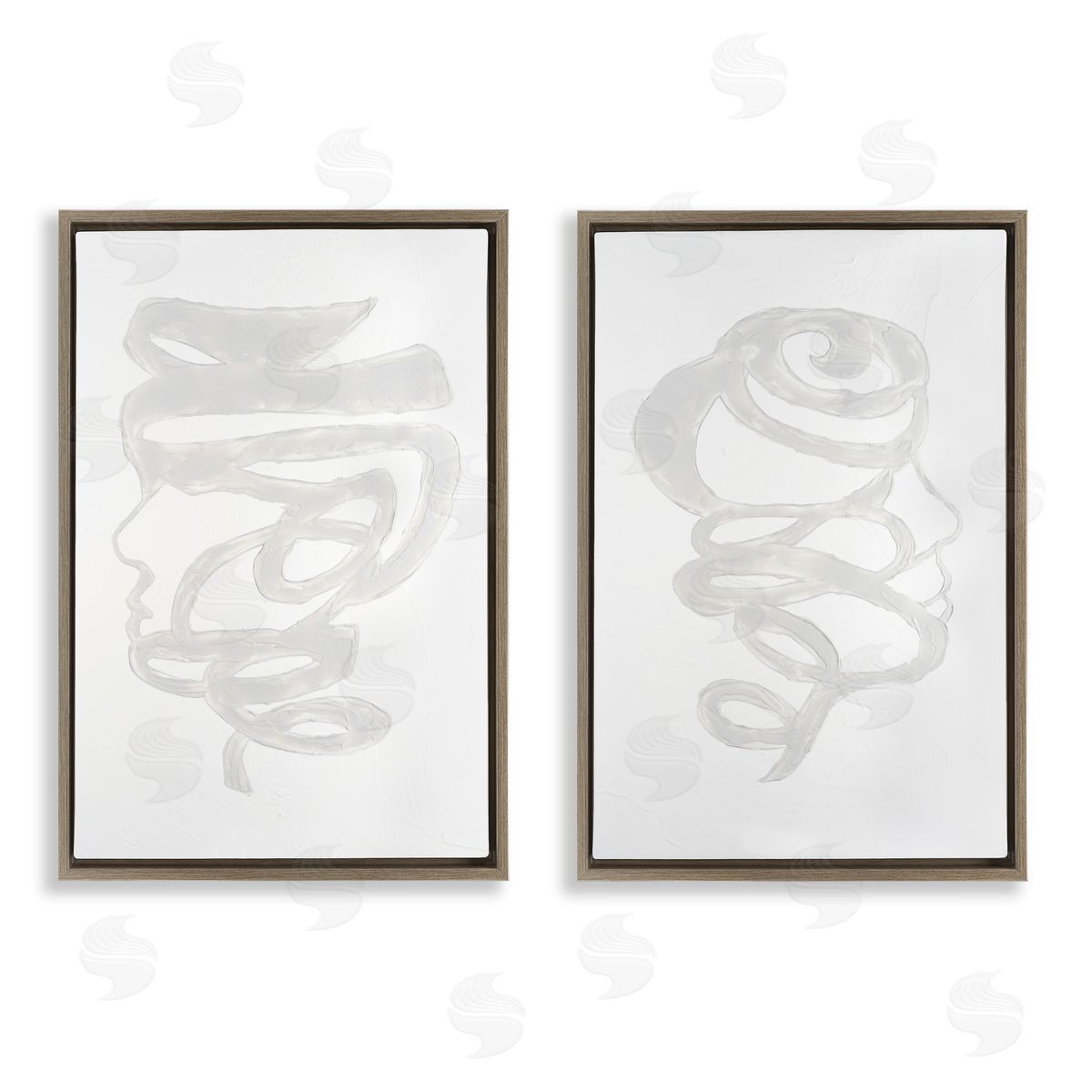Vanna Lam Minimal Coiled Spirals Canvas Wall Art Print