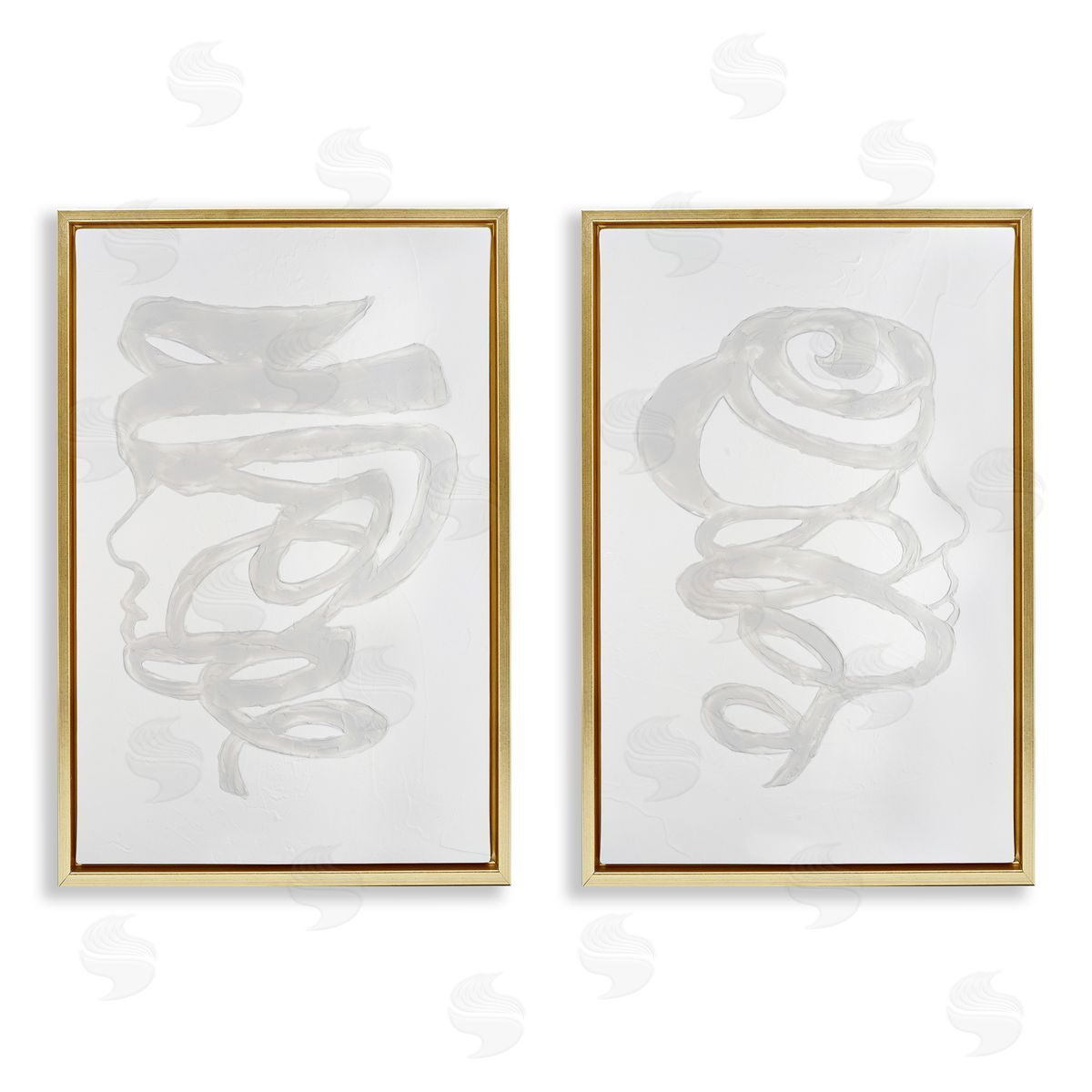 Vanna Lam Minimal Coiled Spirals Canvas Wall Art Print