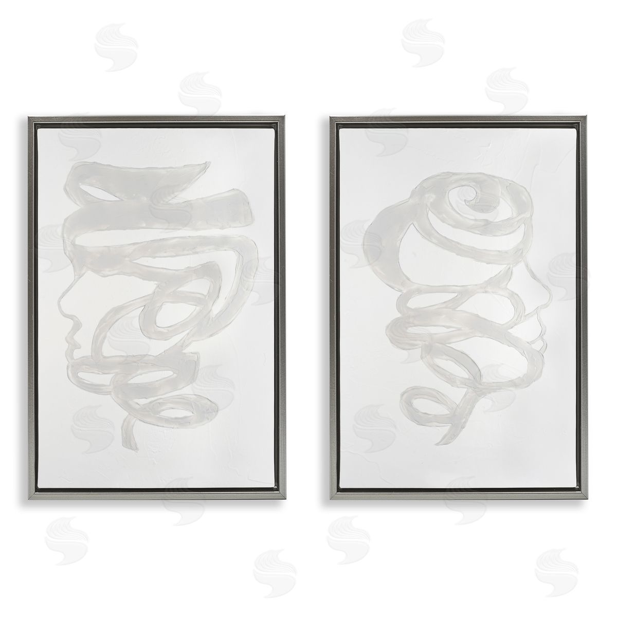 Vanna Lam Minimal Coiled Spirals Canvas Wall Art Print