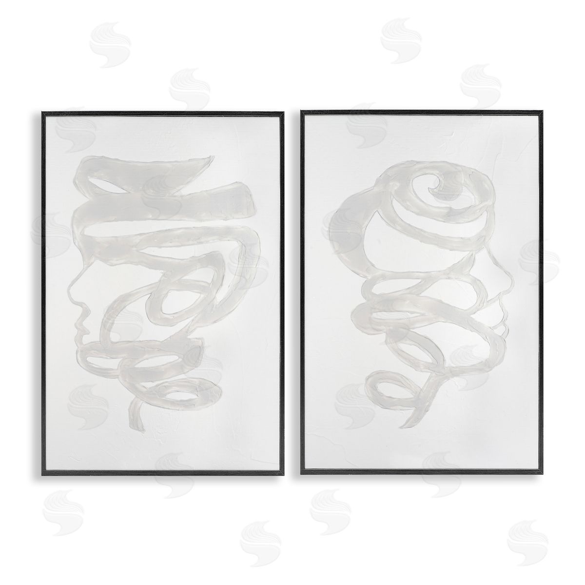 Vanna Lam Minimal Coiled Spirals Canvas Wall Art Print
