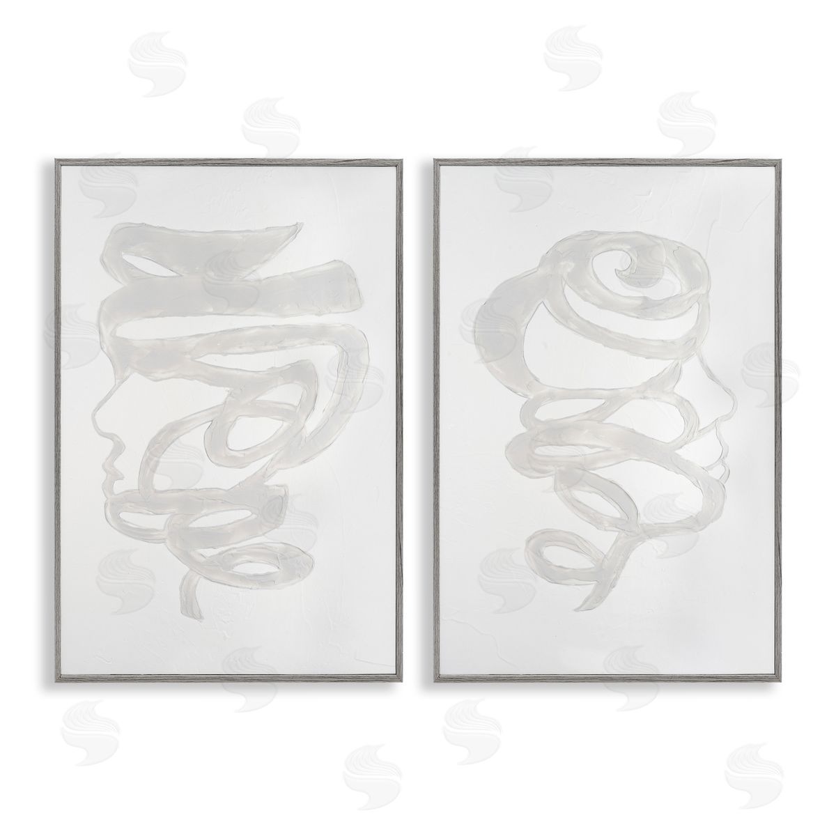 Vanna Lam Minimal Coiled Spirals Canvas Wall Art Print