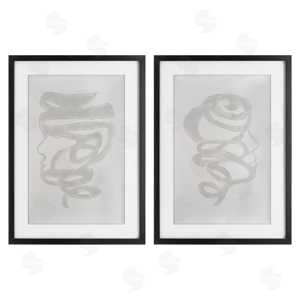 Vanna Lam Minimal Coiled Spirals Canvas Wall Art Print